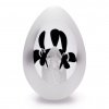 Cut Glass Paperweight Egg Shape Decor 04, Black