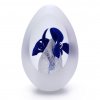 Cut Glass Paperweight Egg Shape Decor 04, Blue