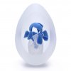 Cut Glass Paperweight Egg Shape Decor 04, Light blue