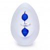 Cut Glass Paperweight Egg Shape Decor 08, Blue