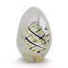 Thrice Cut Glass Paperweight Egg Shape Decor 01, Yellow / Black