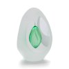 Thrice Cut Glass Paperweight Egg Shape Decor 05, Green