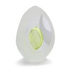 Thrice Cut Glass Paperweight Egg Shape Decor 05, Light Green