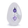 Thrice Cut Glass Paperweight Egg Shape Decor 08, Amethyst