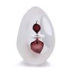Thrice Cut Glass Paperweight Egg Shape Decor 08, Dark violet