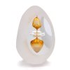 Thrice Cut Glass Paperweight Egg Shape Decor 08, Gold Topaz