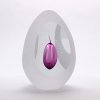 Thrice Hand-Cut Glass Paperweight Egg Shape Decor 05