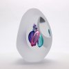 Thrice Hand-Cut Glass Paperweight Egg Shape Decor 06