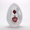 Thrice Hand-Cut Glass Paperweight Egg Shape Decor 08