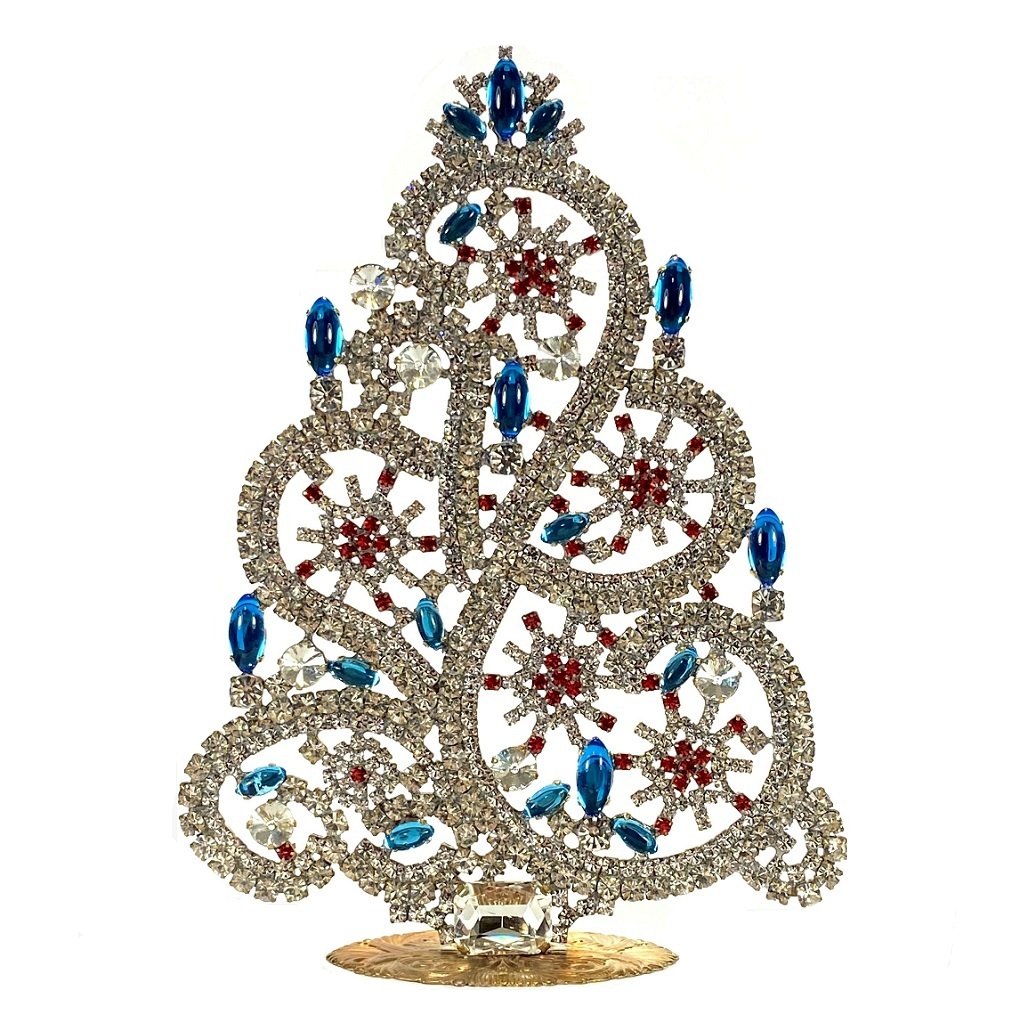Vintage Czechoslovakian Rhinestones Standing Christmas Tree Large