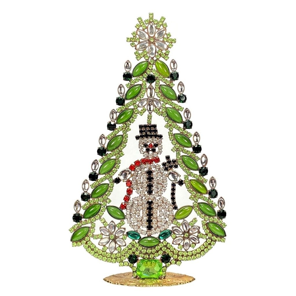 Vintage Czechoslovakian Rhinestones Standing Christmas Tree Large