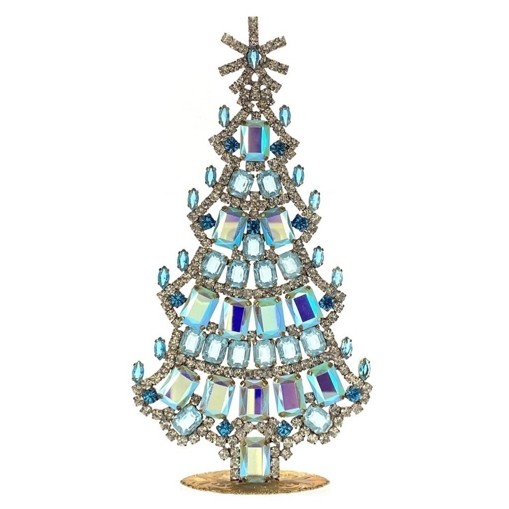 vintage czechoslovakian rhinestones standing christmas tree large 7