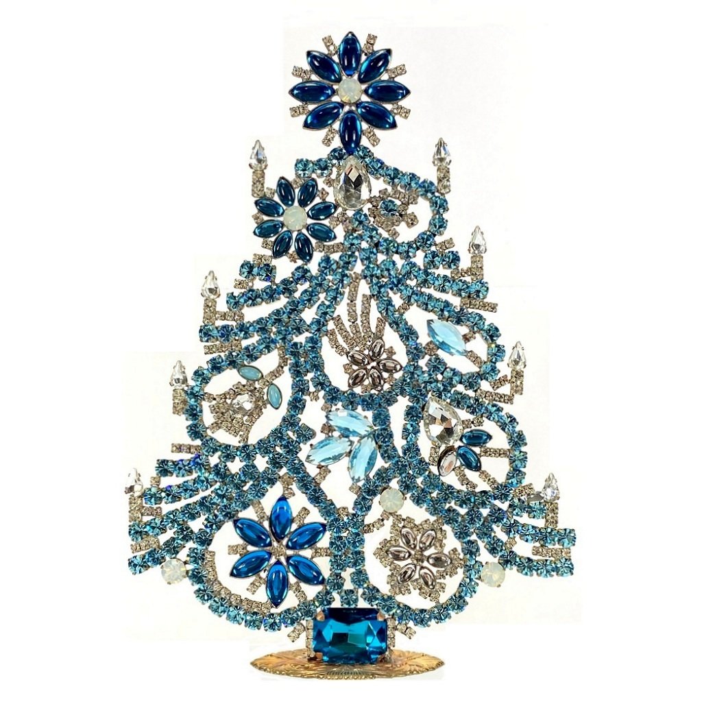vintage czechoslovakian rhinestones standing christmas tree large 72