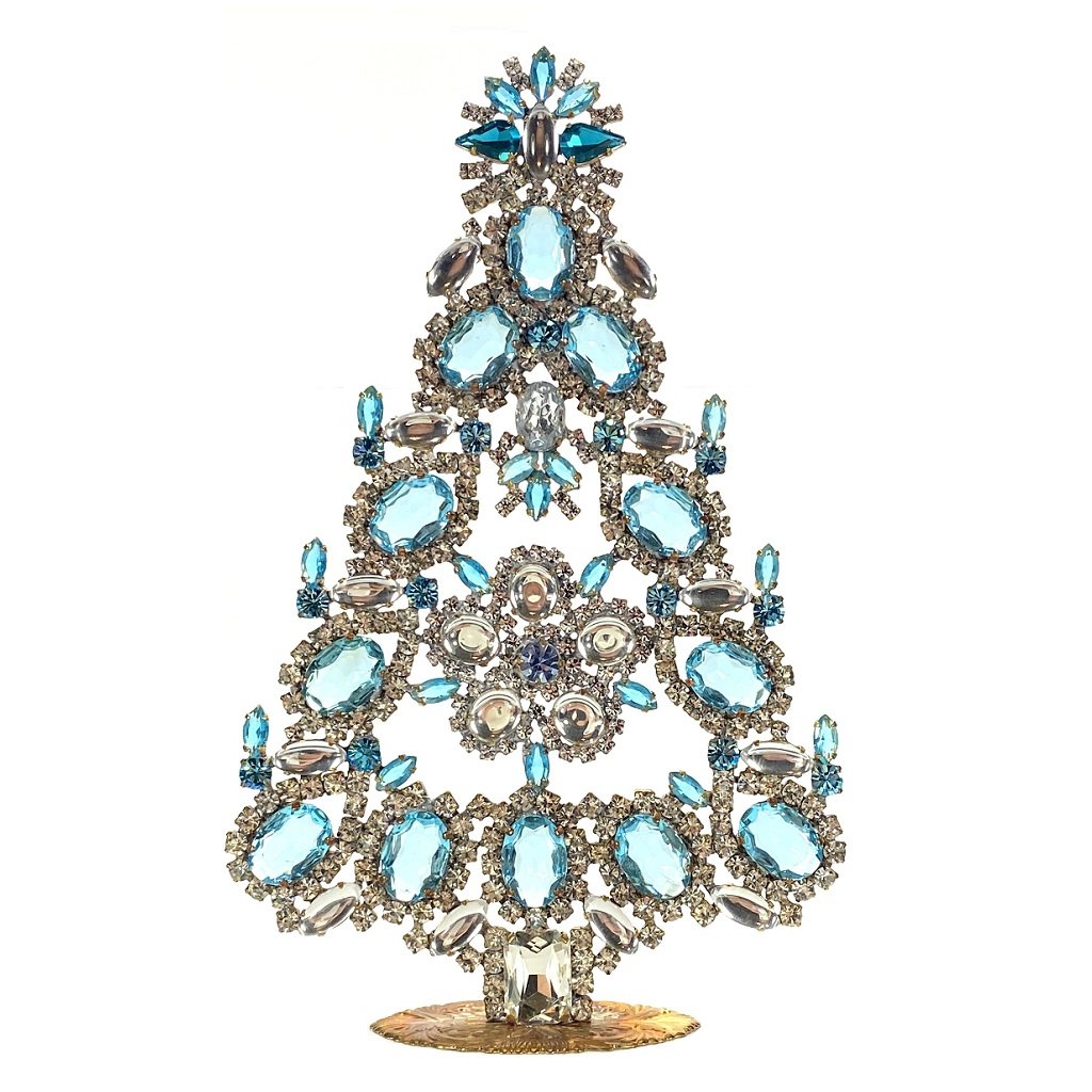 vintage czechoslovakian rhinestones standing christmas tree large 99