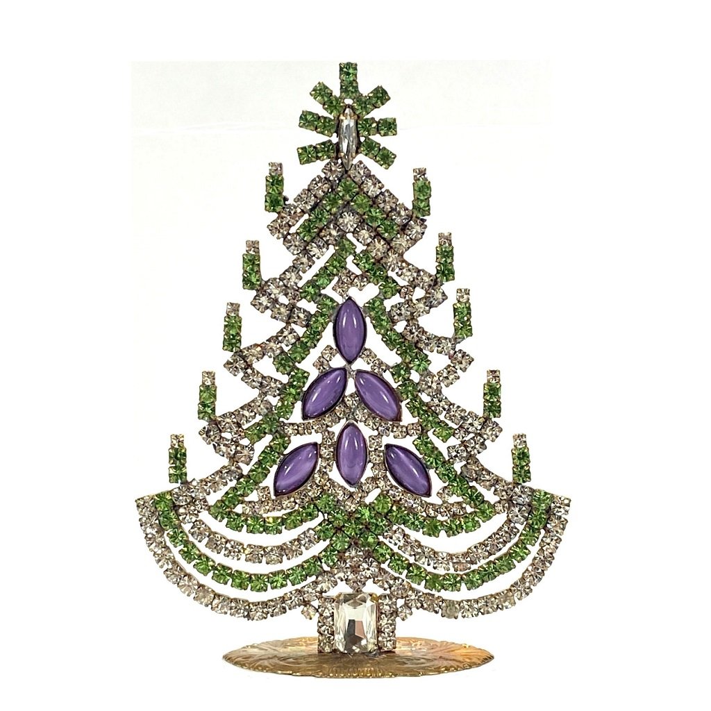 vintage czechoslovakian rhinestones standing christmas tree small 9