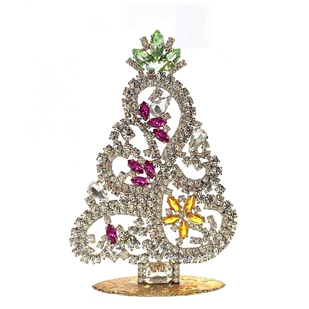 vintage czechoslovakian rhinestones standing christmas tree small 16