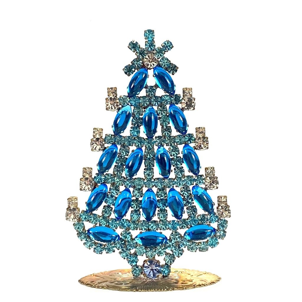 vintage czechoslovakian rhinestones standing christmas tree small 19