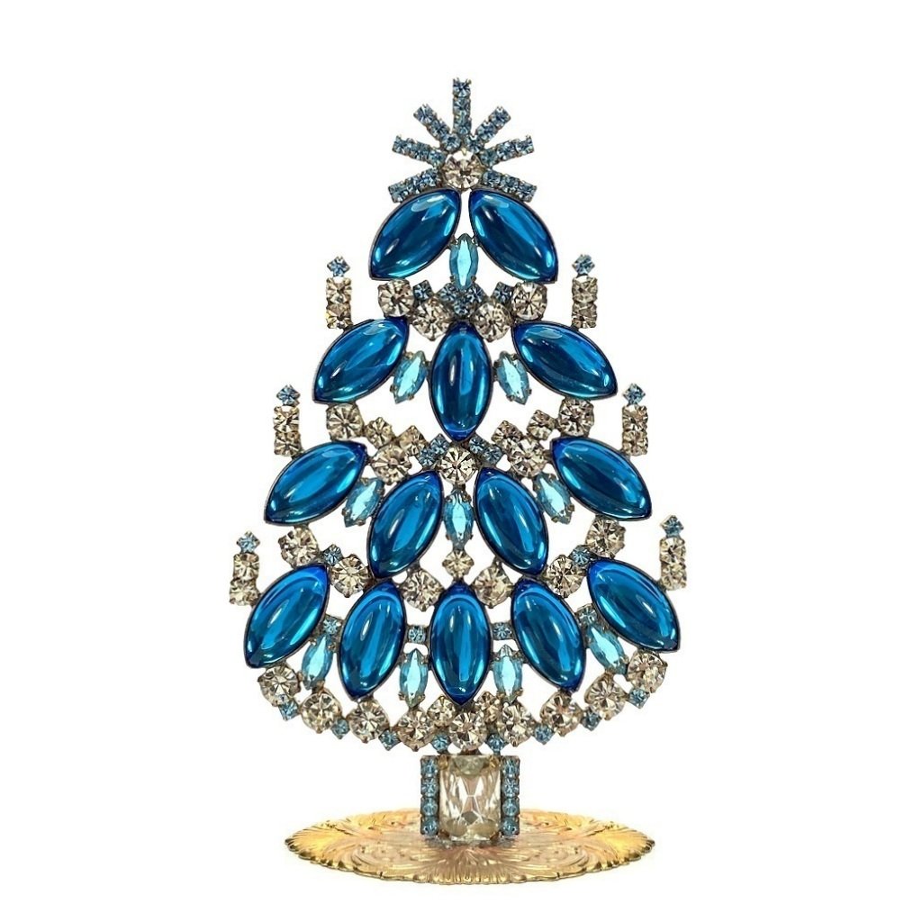 vintage czechoslovakian rhinestones standing christmas tree small 33