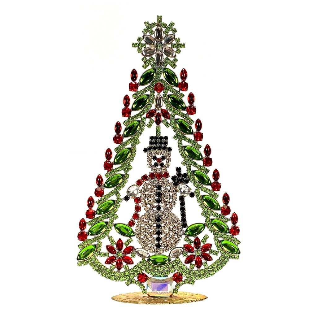 Vintage Czechoslovakian Rhinestones Standing Christmas Tree Large