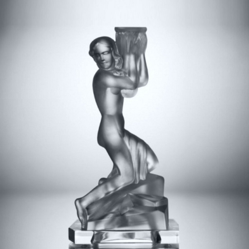 Art Deco 1930' Nude Glass Candle Holder H.Hoffmann