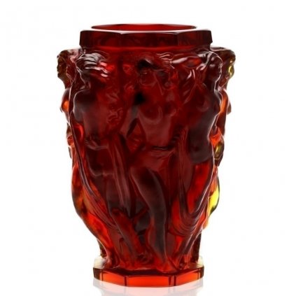 glamorous art deco nude ladies rare red glass bacchantes vase h hoffmann by lalique