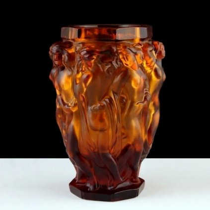 art deco nude ladies amber glass bacchantes vase h hoffmann by lalique