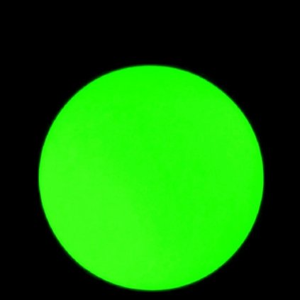 Yellow transparent uranium glass sphere paperweight 3 ⅛ in with UV glow