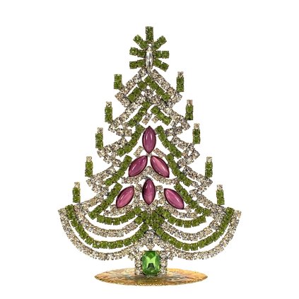 vintage czechoslovakian rhinestones standing christmas tree small
