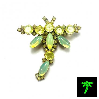 uranium glass brooch