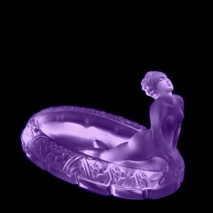 Art Deco 1930's H.Hoffmann Small Bowl Nude Lady Alexandrite Glass