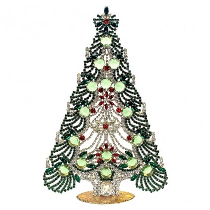 Vintage Czechoslovakian Rhinestones Standing Christmas Tree Extra Large