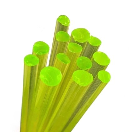 Uranium glass rods – 15 Czech yellow rods with UV glow for lampworking