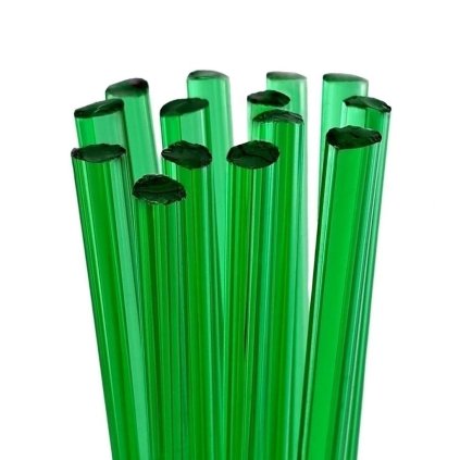 uranium glass rods, 60 czech deep green uranium glass, uv reactive, coe 104