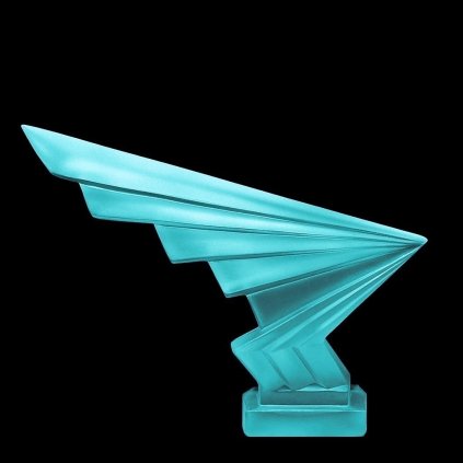 art deco aquamarine cyan vaseline glass flash hood ornament sculpture 1930 h hoffmann