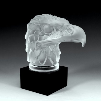 art deco glass head eagle car mascot figurine hood ornament 1930 h hoffmann by lalique