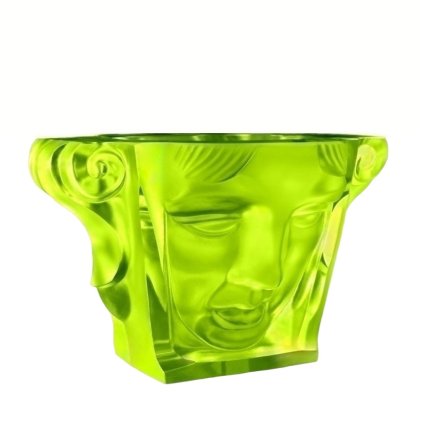 uranium glass art deco double sided mask face bowl by h. hoffmann