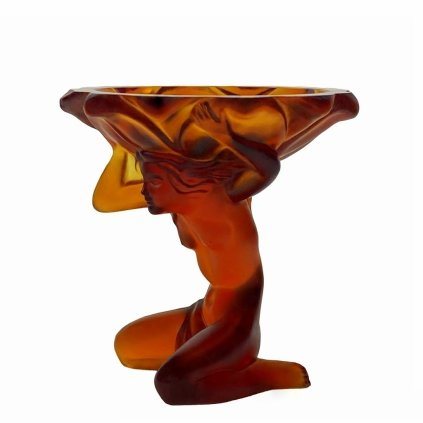 art deco amber glass 1930 h hoffmann jewelry small bowl
