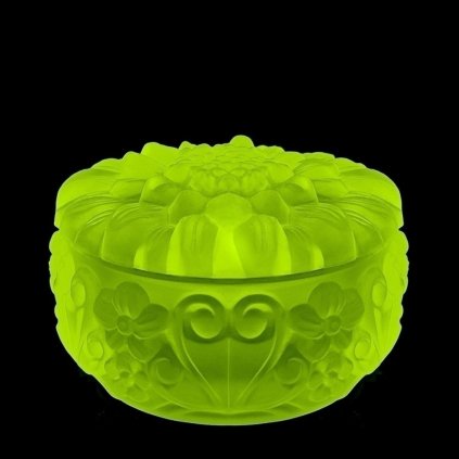 uranium glass art deco floral jewelry box by h. hoffmann — strong uv glow