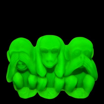 art deco vaseline uranium glass 3 monkeys don t see don t hear don t speak 1930 h hoffmann