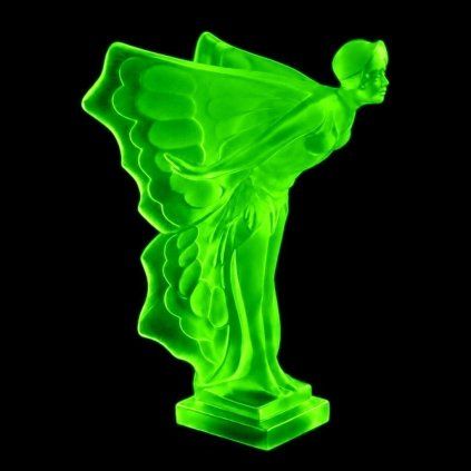 green uranium glass hood ornament