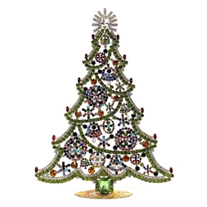 Vintage Czechoslovakian Rhinestones Standing Christmas Tree Extra Large