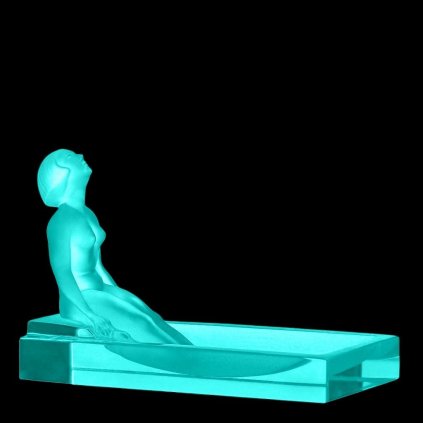 uranium glass art deco seated nude lady in bath rectangular bowl blue h hoffmann 01