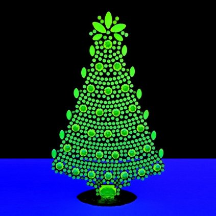 vaseline uranium glass rhinestones standing christmas tree large 2