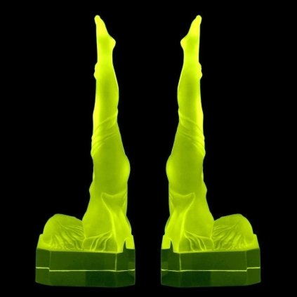 france art deco bookends vaseline uranium glass 1930 h hoffmann