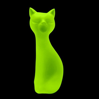 french art deco large cat bohemian uranium glass figurine 1930 h hoffmann