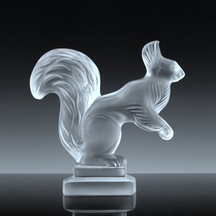 Art Deco Glass ' Squirrel ' Car Mascot Figurine Hood Ornament 1930' H.Hoffmann