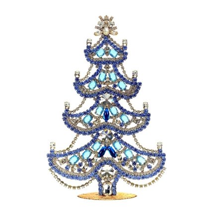 Vintage Czechoslovakian Rhinestones Standing Christmas Tree Large
