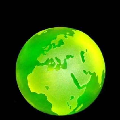 uranium vaseline glass Art Deco 4 in globe paperweight UV glowing Bohemian Earth map by artdeco1930.com