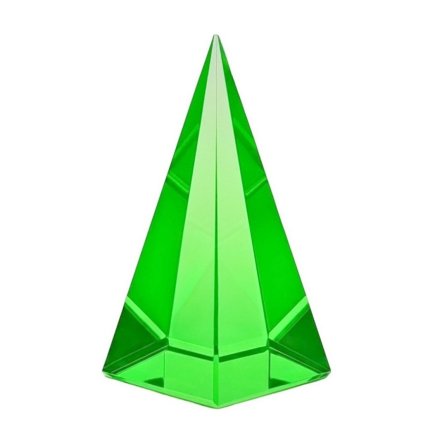 green uranium glass pyramid paperweight czech glass