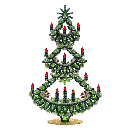 Vintage Czechoslovakian Rhinestones Standing Christmas Tree Extra Large